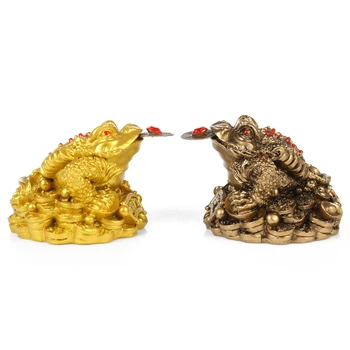 Laimīgo Zelta Krupis Trīs Kāju Laimi, Bagātību Ķīniešu Feng Shui Rotājumu Mājas Biroja Galda Dekorēšana Laimīgs Dāvanas