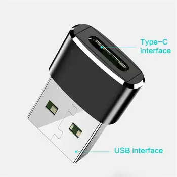 Praktiski Savienotājs Ērta ātrgaitas Melnā krāsā-C Female USB Vīriešu Adapteri Converter Adapteri Portatīvo
