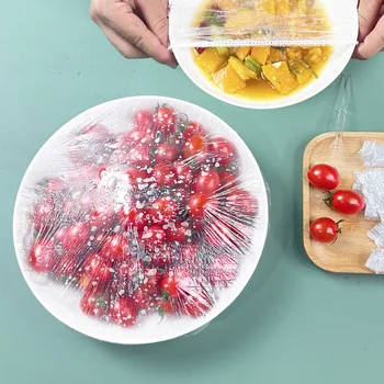 100gab Svaigu Pārtiku-ēdiens Vāciņu, Vienreizējās lietošanas Uzglabāšanas Plastmasas Vākiem Stretch Film Atkārtoti Somas Virtuves Wrap Mylar Somas