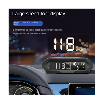 Universālā HUD X 98 Automašīnas Saules Digitālo Skaitītāju GPS Spidometra ātruma pārsniegšanu Signāla Attālumu, Augstumu, Head Up Displejs