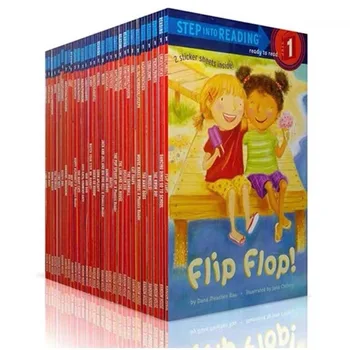 30 Grāmatas/set Soli Lasījumā 1. Līmeņa Bērnu angļu valodas Apguves Attēlu Stāstu Grāmatas 1. Klases Mācību Izglītības Bukleti