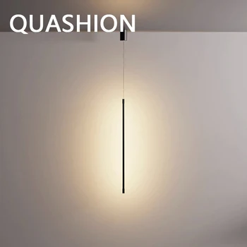 Mūsdienu LED Pendant Stick Gaismas Alumīnija Guļamistabas Gultas Karājas Lampas Akrila Abažūrs Vienkārši Lustra Par viesistaba Luksusa