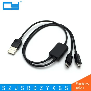 JAUNAS Dual Micro USB Sadalītājs Uzlādes Kabelis USB Vīrietis, lai 2 Micro USB Sadalītājs Maksas Kabeli 1 līdz 2 Micro USB datu Maksas Kabeli