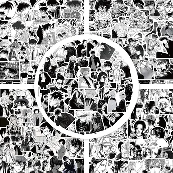 60Pcs Melna Balta Anime Uzlīme JOJO Uzlīmes Konans Uzlīmes Karikatūra Uzlīmes Skolas Piederumi Klēpjdatoru Telefonu Gadījumā Dekori