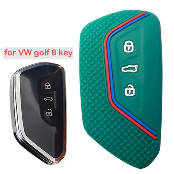 silikona atslēgu turētājs keychain gadījumā VW volkswagen Golf 8 Mk8 par seat leon mk4 par skoda a8 2020 2021 auto atslēgu fob vāciņu