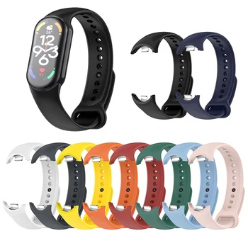 Watchband tīrtoņa Krāsu Smart Skatīties Silikona Joslas, Nospiediet tipa Iekārtas Ar Metāla Savienotājs Ūdensizturīgs par Xiaomi Mi Joslā 8