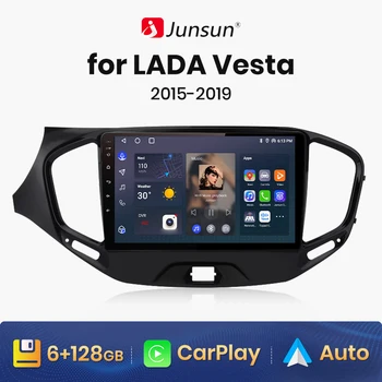 Junsun V1 AI, Balss Bezvadu CarPlay Android Auto Radio LADA Vesta Pāri Sporta 2015-2019 4G Auto Multimediju GPS 2din autoradio