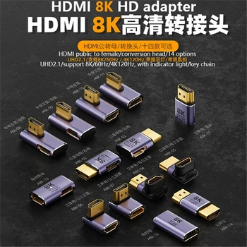 Mini /Micro 8K HDMI 2.1 Kabeļa Savienotājs Adapteris 270 90 Grādu Leņķī 2 Gabali, Sieviešu un Vīriešu Pārveidotāji Kabeļu Adaptera Extender HD