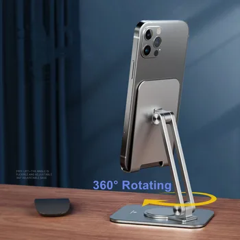 Pamatne 360° Rotējoša Tablet Stand Pilnu Alumīnija Saliekami Regulējams Mobilo Telefonu Turētājs Darbvirsmas Bez Rokām Portatīvo iPad Statīvu