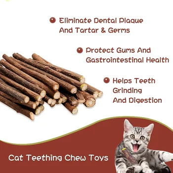 Dabas Pet Cat Molāro Zobu Pastai, Kas Stick Actinidia Augļu Silvervine Kaķis Uzkodas Nūjas Pet Zobu Tīrīšanas