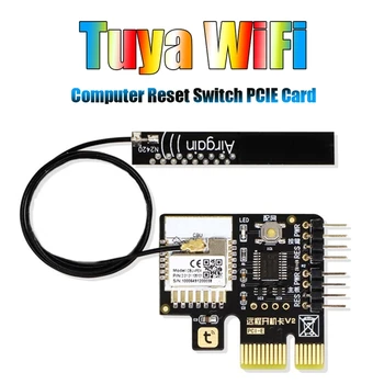 Tuya Datora Jaudas Reset Slēdzi PCIE Karti+Antena Smart Wifi Desktop PC APP Tālvadības pults, Lai Google Home