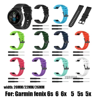 50gab 26 22 20MM Watchband par Garmin Fenix 6 6s 6X 5 5S 3 3HR D2 S60 GPS Watch Ātri Atbrīvot Silikona Easyfit Band Siksna