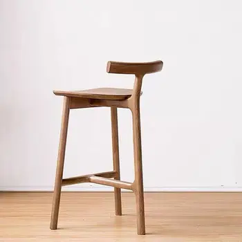 Masīvkoka Bāra Krēsli Mājas Bāra Krēsls Ziemeļvalstu Dizaineru Atpūtas Augstas Taburetes Mūsdienu Minimālisma Sadzīves Bāra Krēsls Mēbeles