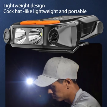 LED Uzlādes Cepures Gaisma Klipu Lukturu Sensors, Āra Apgaismojums Tūrisms