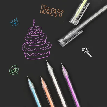 LOLEDE Multicolour Gēla Lodīšu Pildspalvas Komplekts Krāsains Krāsošana Zīmēšanas Pildspalvas Vāciņš Skolas Kancelejas Piederumi