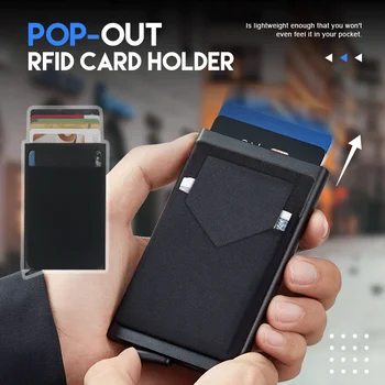 Pop Up Id RFID Kartes Vīriešu Maku Mini Paketes, Alumīnija, Metāla, Aizsardzības Rīku Glabāšanas Soma Smart Ātri Atbrīvot Sieviešu Maks