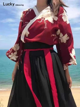 Retro Japāņu Stilā Vintage Haori Kawaii Meitenes, Sievietes Foral Kimono Kleita Puse Yukata Āzijas Apģērbu Svārki Vestidos Hanfu