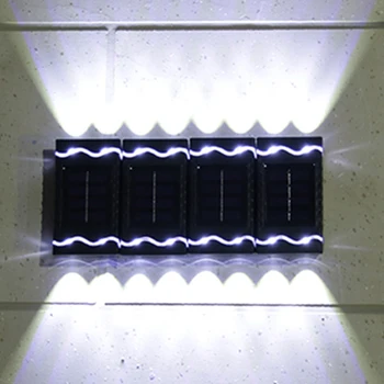 4gab LED Saules Āra Sienas lampas Ūdensizturīgs Āra Nakts Gaisma Augšējās Apakšējās Apstarošanas Vienkārša Instalācija, Pagalmā, Parkā