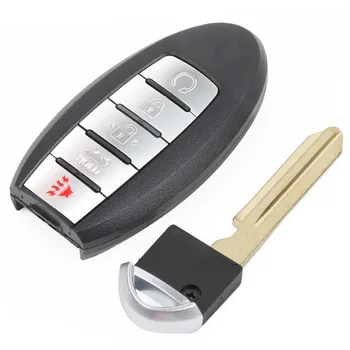 Keyecu 5 Pogu Smart Remote Auto Atslēgu Fob, der Nissan Patrol 2014. - 2015.gads 433.92 MHZ PCF7952 Čipu FCC:CWTWB1G744