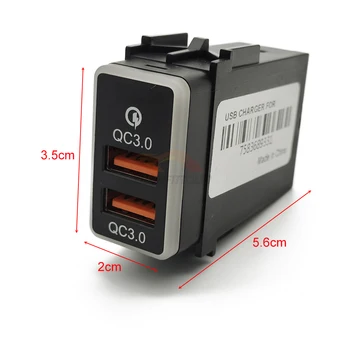 Dual USB Automašīnas Lādētājs 12V QC3.0 LED Gaismas Strāvas Adapteris Priekš Nissan Ātrās Uzlādes Automašīnas Ligzdas Lādētājs Adapteris
