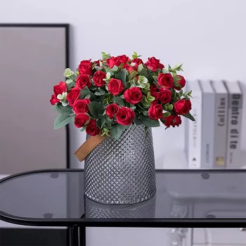 dekori galda baptême rožu Ziedu, Mākslīgo Ziedu Mājas Dekoru Viltus Ziedi zijde bloemen flores artificiales para līgavas pušķis