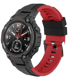 Dubultā Krāsu Silikona Siksna Huami Amazfit T-Rex 2 Smart Watch Band Aizstāt Aproce Par Xiaomi Amazfit T-Rex Pro Trex Correa