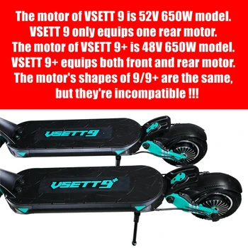 Sākotnējā VSETT 8.5 Collu Motors Ar Noņemamu Hub Gredzenu Tikai VSETT 9 & 9+ Elektriskā Motorollera 48V 52V 650W Rezerves Daļas