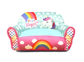 Mantojuma Kluba Unicorn Toddler Rozā Poliestera Pupu Maiss Dīvāns Krēsls
