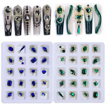 1 Kārba, Multi-Izmērs Nagu Rhinestones 3D Crystal Sakausējuma DIY Nagus Rotaslietas Dizaina Rotājumi DIY Manikīrs spīdums, Nagu Skaistumkopšanas Accessorie