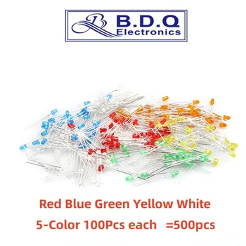 200pcs 3mm/F3 DIP LED Gaismas Diožu Komplekts Silti Balta Sarkana Zila Zaļa Oranža Dzeltena Rozā Krāsu Spuldzes Lampas DIY Bezmaksas Piegāde