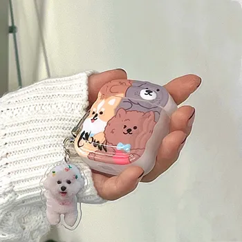 Gudrs keychain suns laimīgs kulons bluetooth bezvadu uzlādes lodziņā karikatūra austiņas gadījumā airpods 1 3 pro 2 2 ins austiņas capa