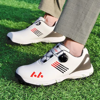 Zapatos De Golf Profesionales Para Hombre, Zapatillas Con Picos De Golf Resistentes Al Agua, Krāsu Blanco y Negro, Entrenadores
