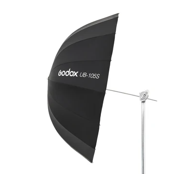 Godox UB-105S 41 collu 105cm Parabolic Black Atstarojošo Lietussargu Studijas Gaismas Lietussarga ar Black Silver Izkliedētājs, kas ietver Auduma