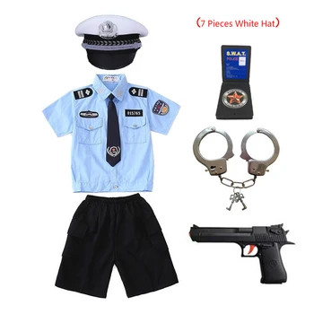 Jaunu Bērnu, Bērnu Policists Policists Vienotu Halloween Policijas Kostīmu Zēni Meitenes Policists Cosplay Policijas Uzvalks Ar Roku Dzelži