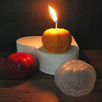 2-Pack 3D Ķirbju Sveču Veidnes, Halovīni Ķirbju Silikona Veidnes, lai Epoksīdu, ar rokām Darinātas Ziepes, Sveces Liešanas Māksla, Amatniecība,