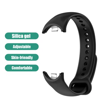 Watchband tīrtoņa Krāsu Smart Skatīties Silikona Joslas, Nospiediet tipa Iekārtas Ar Metāla Savienotājs Ūdensizturīgs par Xiaomi Mi Joslā 8