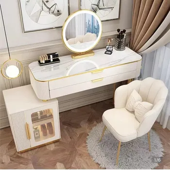 Vairumtirdzniecības Guļamistabas Mēbeles Ziemeļvalstu Luksusa Stila Koka Kumode Mērci Make-up, Tualetes galdiņš ar Spoguli