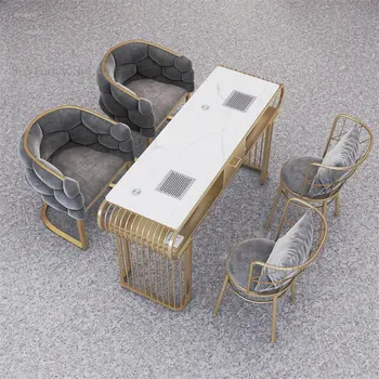 Eiropas Dzelzs Nagu Galdi un Krēsli noteikt vienkāršs Skaistumkopšanas Salons Profesionālā Manikīra Galdi ar Putekļsūcēju Mājas Grims Galdi