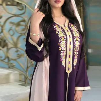 Musulmaņu Tuvo Austrumu Arābu Dubaija Dienvidaustrumu Āzijā, Apģērbu izšūšana Mežģīņu Izšūšanas Drēbes Elegantas Vakara Kleitas Abaya Kaftan