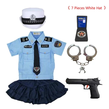 Jaunu Bērnu, Bērnu Policists Policists Vienotu Halloween Policijas Kostīmu Zēni Meitenes Policists Cosplay Policijas Uzvalks Ar Roku Dzelži