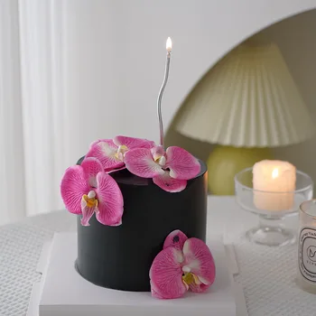 1/ 3/6pcs Romantiska Phalaenopsis Happy Birthday Cake Dekoratīvie Rotājumi, Mākslīgo Ziedputekšņu Papildu Sajūtu Kāzu Kūka Toppers