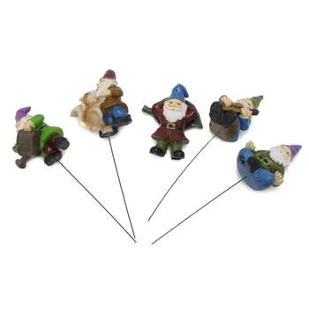 5gab Pasaku Dārzs Miniatūras Gnome Mini Gudrs Rūķu Figūriņas puķu pods Punduris Rotājumi zāles pļāvēji, Dārza Rotājumu Sveķu Piederumi