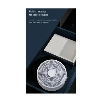 Tālvadības pults Bezvadu Gaisa Cirkulācijas Dzesēšanas Ventilators ar LED Gaismas Locīšanas Elektriskā piestiprināt pie Sienas, Ventilators galda Ventilators Balts