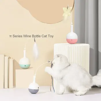 Interaktīvais Kaķis Spalvu Rotaļlietas Automātiskās Pagriezt Par 360 Grādiem Kaķis Rotaļlietas Indoor Cat Akrobāts Noplūde Pārtikas Bumbu Rotaļlieta Kaķis