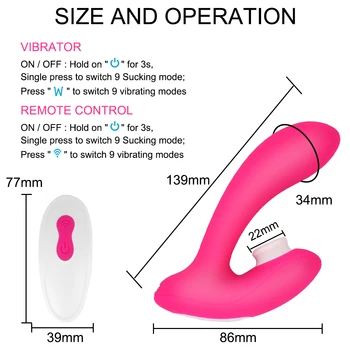 Dildo Klitora Vibrators Sūcējs Mutvārdu Iesūkšanas 9 Ātrumiem Vagīnas Stimulators G-Spot Sieviešu Masturbācija Seksa Rotaļlietas Sievietēm