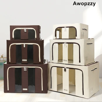 Awopzzy Cube Konteineros Uzglabāšanas Kārba Ar Rokturi Pasūtījuma Salokāms Auduma Birojs Auduma Pielāgotu Logo Pieņemams Square Black