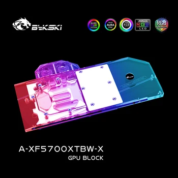 Bykski Pilnībā Segtu GPU Ūdens Dzesēšanas Bloks,XFX RX 5700 XT Melns Vilks / Thicc III Ultra Boost Gpu Vēsāks, A-XF5700XTBW-X