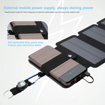 Āra Salokāms Saules Paneļu 40W 5V USB Izeja, Noderīgu Lādētāju Avārijas Elektroenerģijas Bankas Smart Tālrunis, Akumulators, Uzlādes