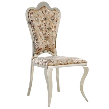 Modernā un minimālisma nerūsējošā tērauda, ēdamistabas krēsli, Eiropas stila sadzīves dzīvojamā istabā, ēdamistabas krēsli, auduma mākslas armchai