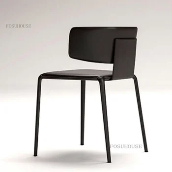 Itālijas Ēdamistabas Krēsli Mājas Ēdamistabas Krēsls, Kafijas Veikals Dizainera Ādas Biroja Mēbeles Ērts Sēdeklis, Lai Dzīvojamā Istaba
